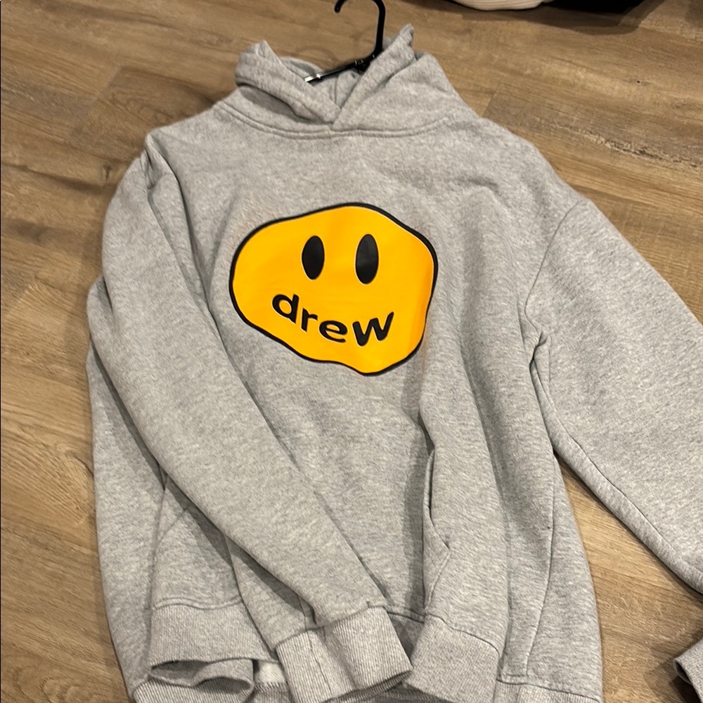 Gray Drew Hoodie with Yellow Smiley